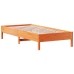 Cama sin colchón madera maciza de pino marrón cera 100x200 cm