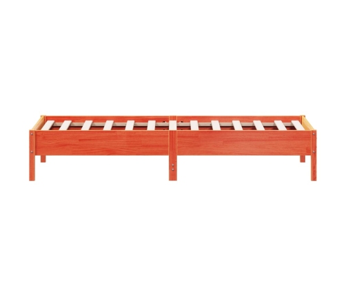 Estructura de cama sin colchón madera de pino marrón 90x200 cm