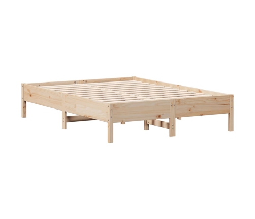 vidaXL Estructura de cama sin colchón madera maciza de pino 135x190 cm