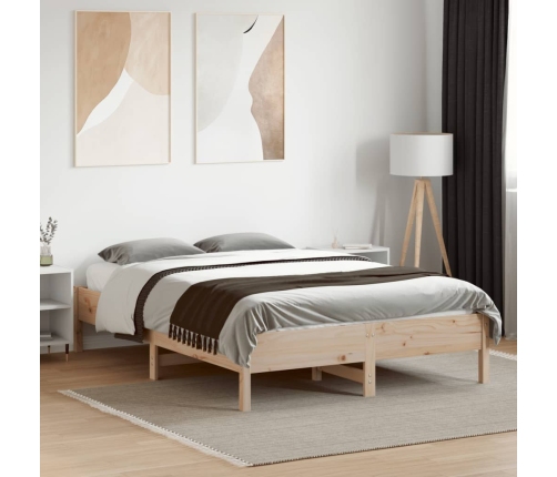 vidaXL Estructura de cama sin colchón madera maciza de pino 135x190 cm