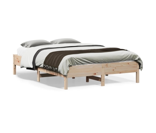 vidaXL Estructura de cama sin colchón madera maciza de pino 135x190 cm