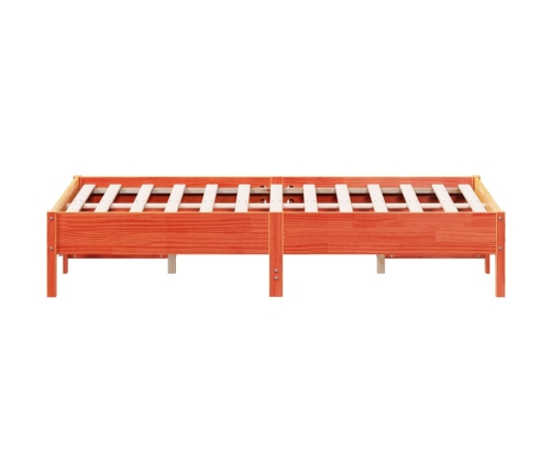 Estructura de cama sin colchón madera maciza marrón 135x190 cm