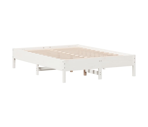 Estructura de cama sin colchón madera maciza blanca 120x190 cm