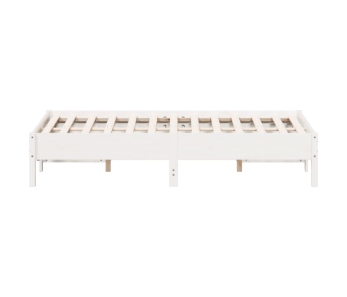 Estructura de cama sin colchón madera maciza blanca 120x190 cm