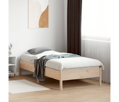 Estructura de cama sin colchón madera maciza de pino 90x190 cm