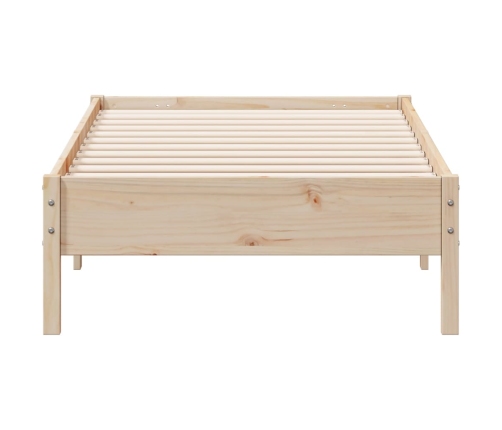 Estructura de cama sin colchón madera maciza de pino 90x190 cm