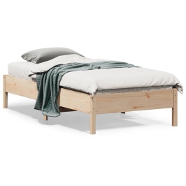 Estructura de cama sin colchón madera maciza de pino 90x190 cm