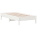 Estructura de cama sin colchón madera maciza blanca 90x190 cm