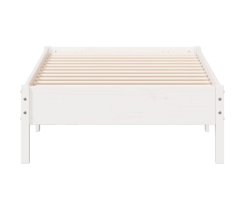 Estructura de cama sin colchón madera maciza blanca 90x190 cm