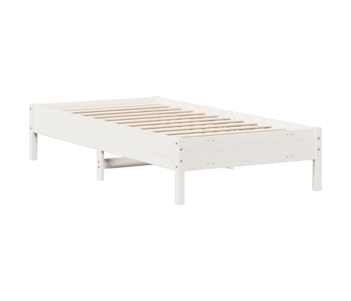 Estructura de cama sin colchón madera maciza blanca 90x190 cm