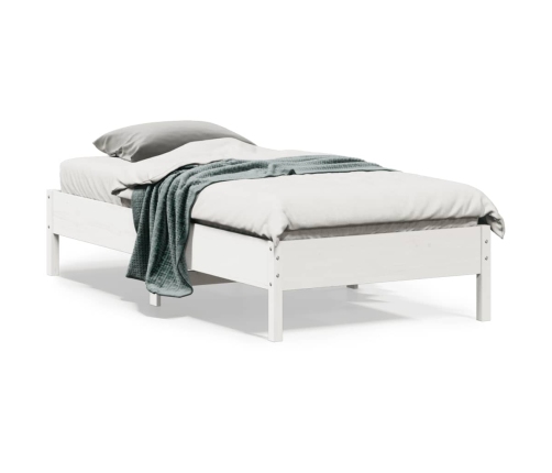 Estructura de cama sin colchón madera maciza blanca 90x190 cm