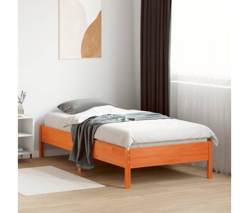 Estructura de cama sin colchón madera maciza marrón 90x190 cm