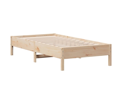 Estructura de cama sin colchón madera maciza pino 75x190 cm