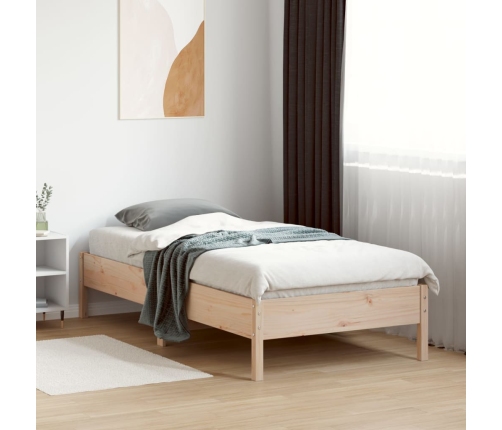 Estructura de cama sin colchón madera maciza pino 75x190 cm