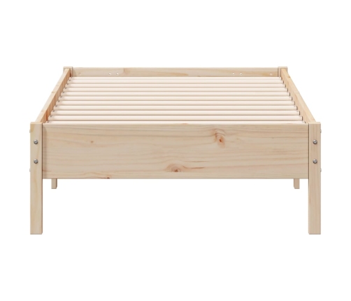 Estructura de cama sin colchón madera maciza pino 75x190 cm