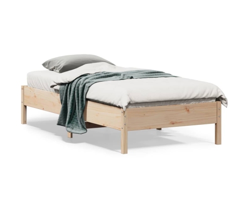 Estructura de cama sin colchón madera maciza pino 75x190 cm