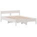 Estructura de cama sin colchón madera de pino blanca 150x200 cm