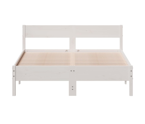 Estructura de cama sin colchón madera de pino blanca 150x200 cm