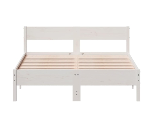Estructura de cama sin colchón madera de pino blanca 140x200 cm