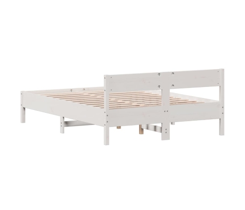 Estructura de cama sin colchón madera de pino blanca 140x200 cm