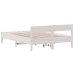 Estructura de cama sin colchón madera de pino blanca 140x200 cm