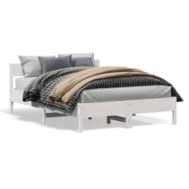 Estructura de cama sin colchón madera de pino blanca 140x200 cm