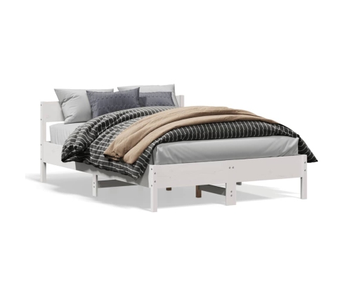 Estructura de cama sin colchón madera de pino blanca 140x200 cm