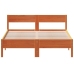 Cama sin colchón madera maciza de pino marrón cera 140x200 cm