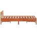 Cama sin colchón madera maciza de pino marrón cera 140x200 cm