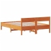 Cama sin colchón madera maciza de pino marrón cera 140x200 cm