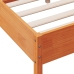 Cama sin colchón madera maciza de pino marrón cera 140x200 cm