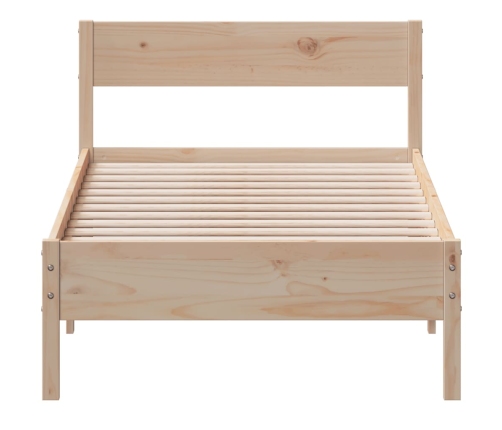Estructura de cama sin colchón madera maciza de pino 100x200 cm