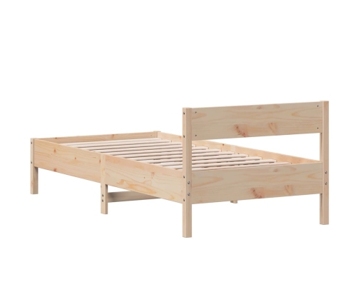 Estructura de cama sin colchón madera maciza de pino 100x200 cm