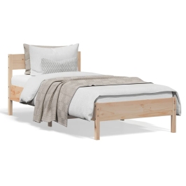 Estructura de cama sin colchón madera maciza de pino 100x200 cm