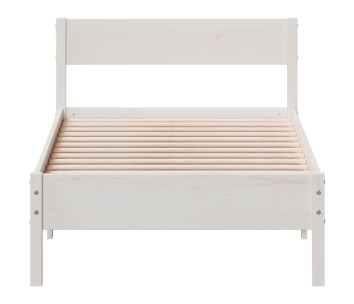 Estructura de cama sin colchón madera de pino blanca 90x200 cm