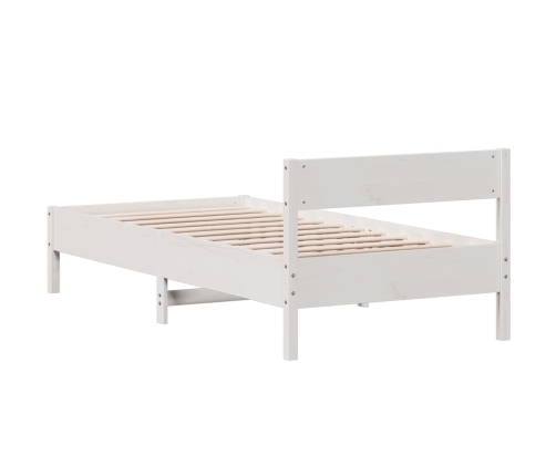 Estructura de cama sin colchón madera de pino blanca 90x200 cm