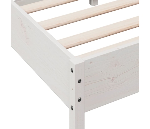 Estructura de cama sin colchón madera de pino blanca 90x200 cm