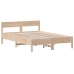 Estructura de cama sin colchón madera maciza de pino 140x190 cm
