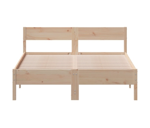 Estructura de cama sin colchón madera maciza de pino 140x190 cm