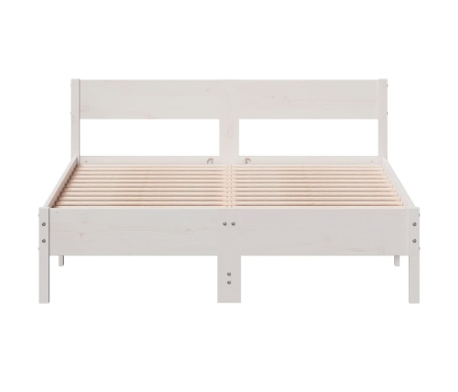 Estructura de cama sin colchón madera de pino blanca 140x190 cm