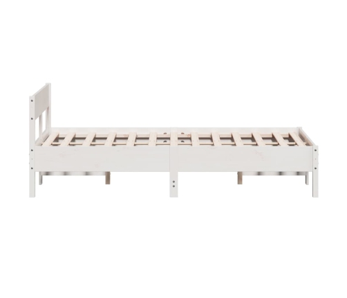 Estructura de cama sin colchón madera de pino blanca 140x190 cm