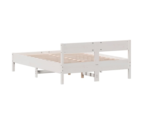 Estructura de cama sin colchón madera de pino blanca 140x190 cm