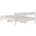 Estructura de cama sin colchón madera de pino blanca 140x190 cm