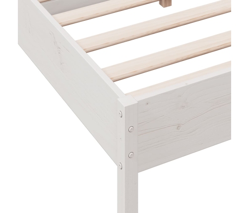 Estructura de cama sin colchón madera de pino blanca 140x190 cm