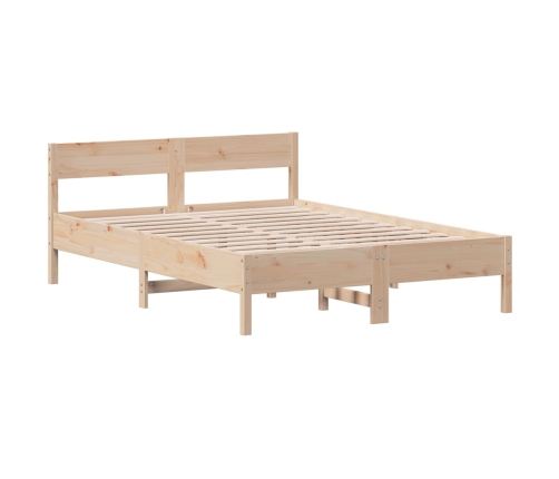 Estructura de cama sin colchón madera maciza de pino 135x190 cm