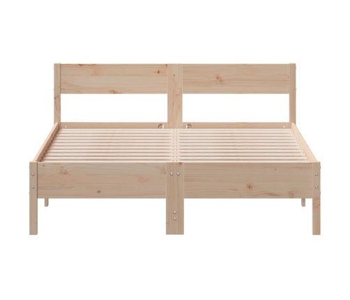 Estructura de cama sin colchón madera maciza de pino 135x190 cm