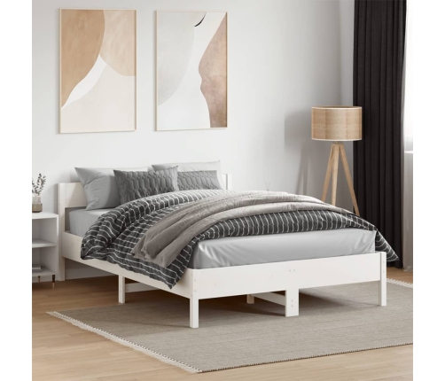 Estructura de cama sin colchón madera de pino blanco 135x190 cm