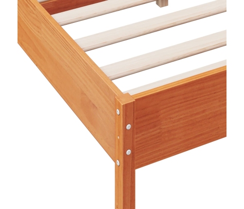 Estructura de cama sin colchón madera maciza marrón 135x190 cm