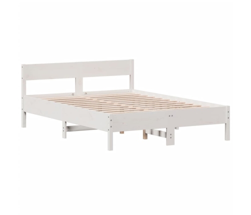 Estructura de cama sin colchón madera maciza blanca 120x190 cm