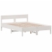 Estructura de cama sin colchón madera maciza blanca 120x190 cm